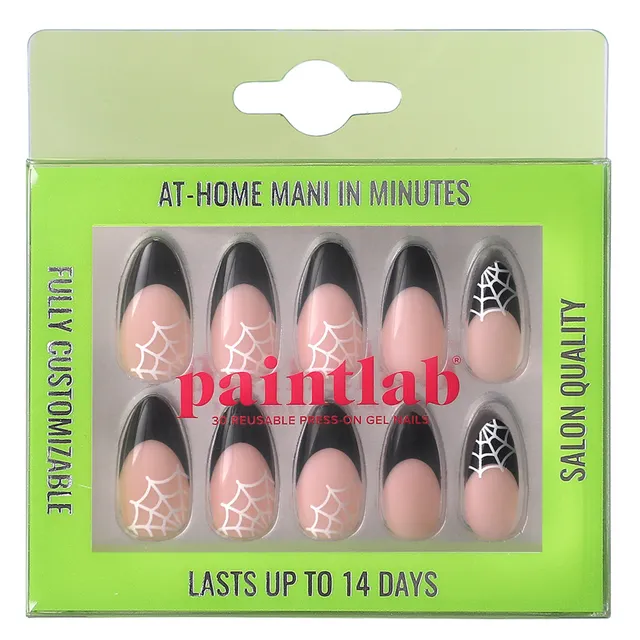 paintlab-spooky-spider-halloween-almond-press-on-nails image 1