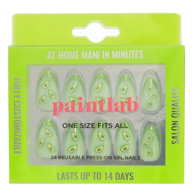 paintlab-holy-guacamole-ii-short-almond-press-on-nails image 1