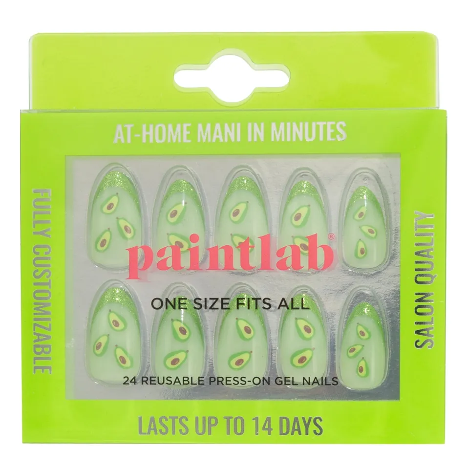paintlab-holy-guacamole-ii-short-almond-press-on-nails image 1