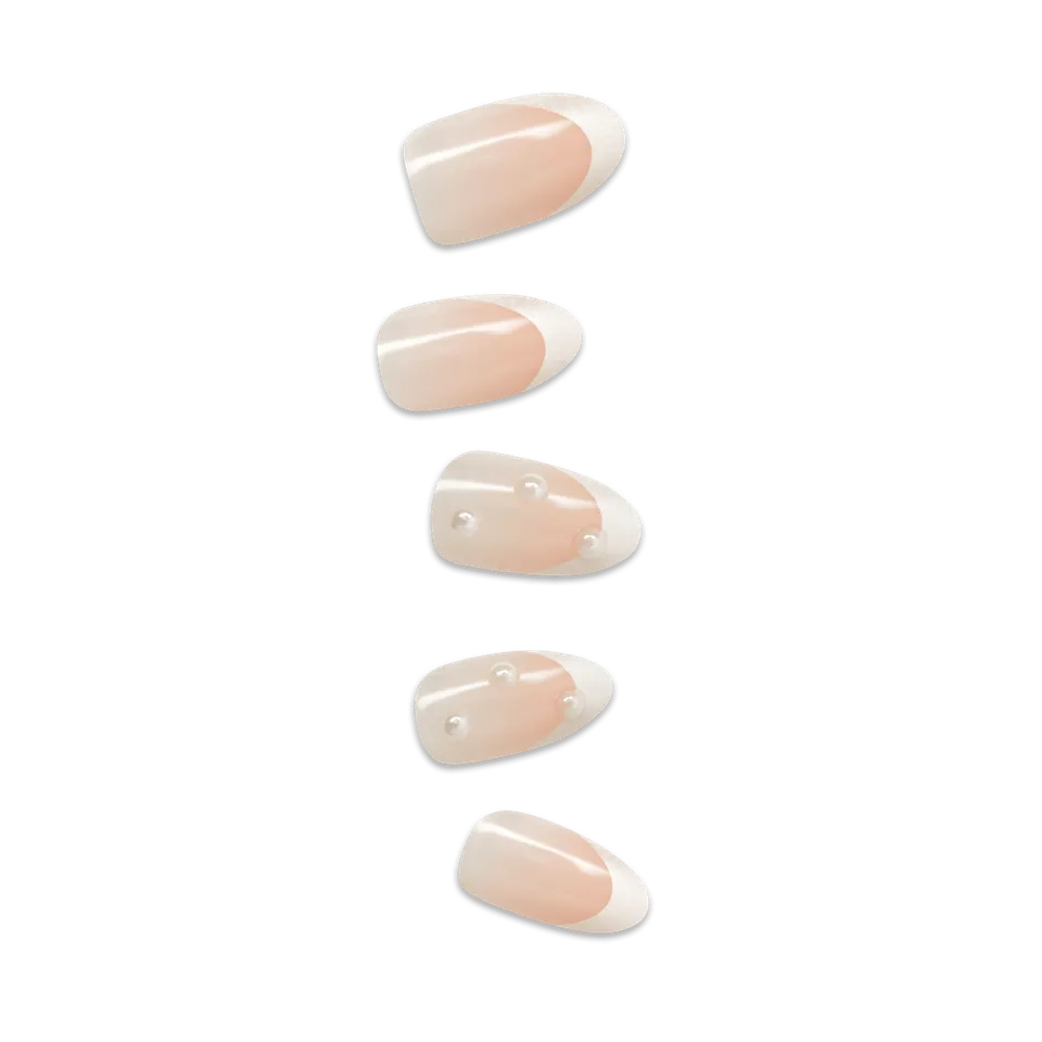 impress-design-no-glue-fake-press-on-nails-chills-3d-jewel-french-white-medium-a image 1