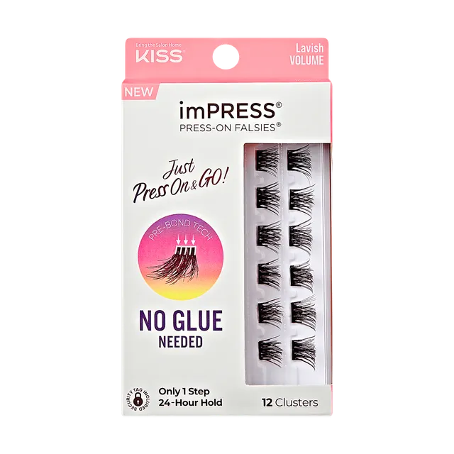 impress-falsies-pre-glued-false-eyelashes-minipack-lavish-12-lash-clusters-12mm- image 1