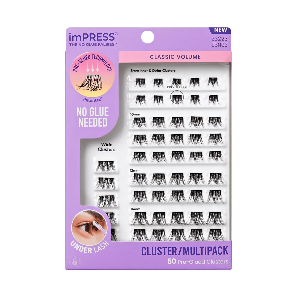 impress-classic-volume-pre-glued-false-eyelashes-multipack-50-lash-clusters-8mm- image 1