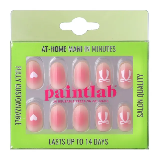 paintlab-blushing-bows-oval-press-on-nails image 1