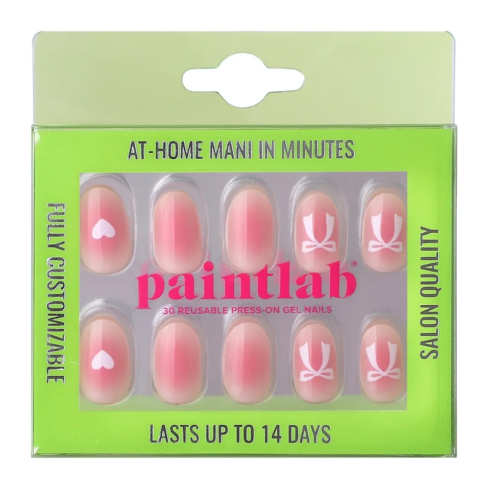 paintlab-blushing-bows-oval-press-on-nails image 1