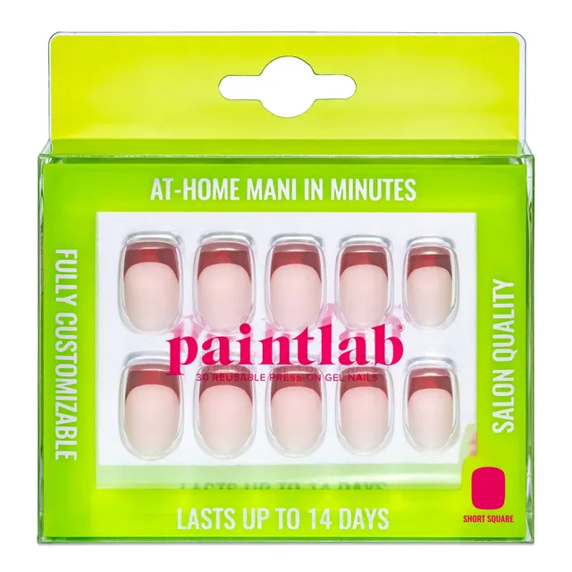 paintlab-crimson-tips-square-press-on-nails image 1