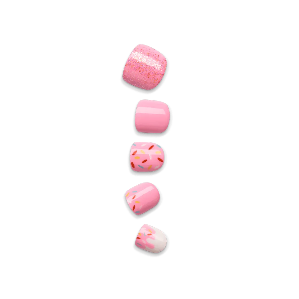 impress-kids-super-duper-no-glue-press-on-nails-pink-design-short-squoval-safe-f image 1