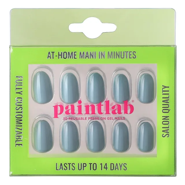 paintlab-smokey-grey-oval-press-on-nails image 1
