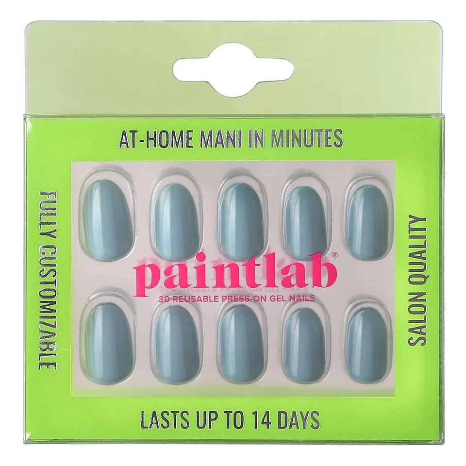 paintlab-smokey-grey-oval-press-on-nails image 1
