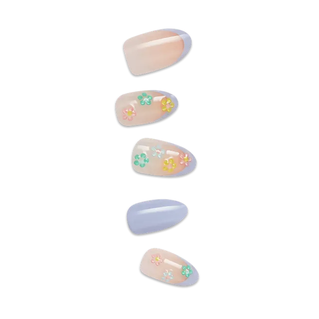 impress-pastel-bloom-no-glue-press-on-nails-3d-jewel-french-multicolor-medium-al image 1
