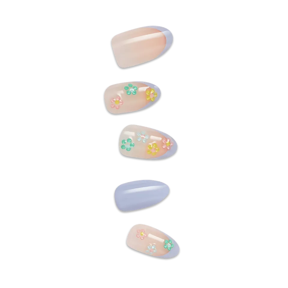 impress-pastel-bloom-no-glue-press-on-nails-3d-jewel-french-multicolor-medium-al image 1