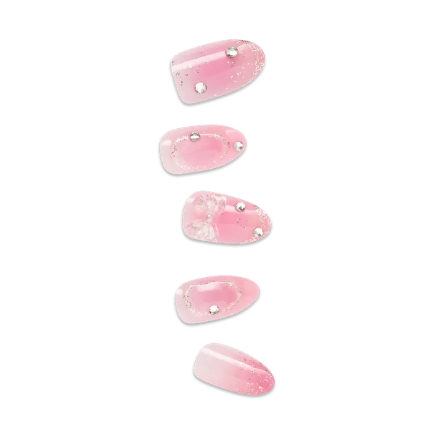 impress-design-premium-no-glue-fake-press-on-nails-venus-3d-jewel-design-pink-me image 1