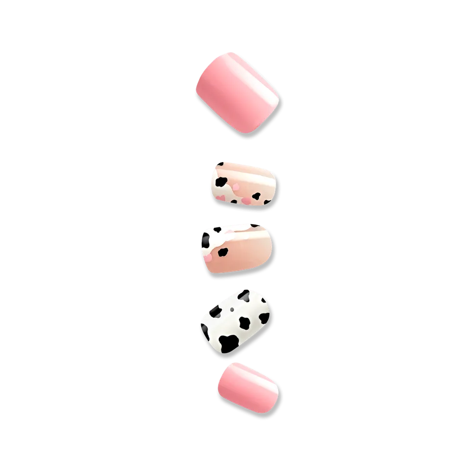 impress-design-no-glue-fake-press-on-nails-one-chance-design-pink-short-squoval- image 1
