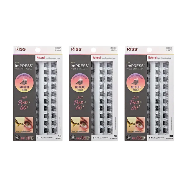 impress-press-on-falsies-3-pack-natural-clusters-bundle image 1