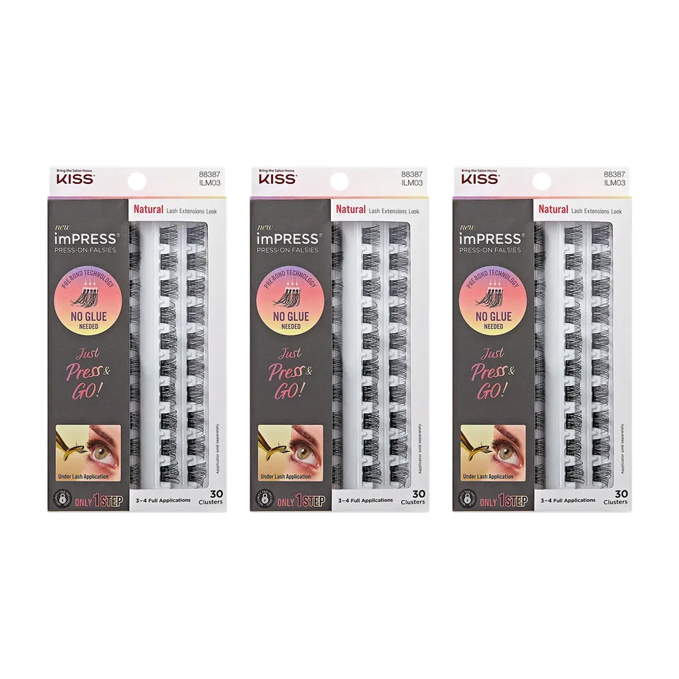 impress-press-on-falsies-3-pack-natural-clusters-bundle image 1