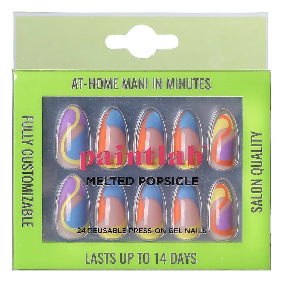 paintlab-melted-popsicle-almond-press-on-nails-summer-ombre-set image 1