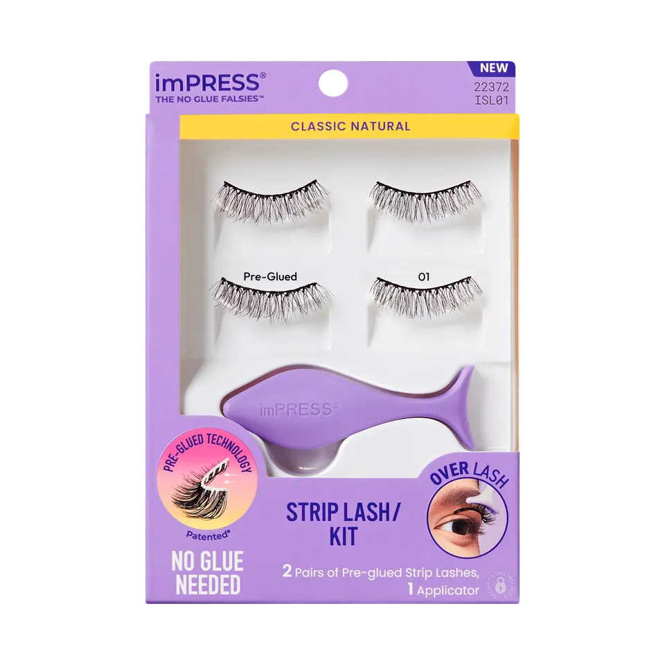 impress-falsies-pre-glued-strip-false-eyelashes-starter-kit-classic-natural-2-pa image 1