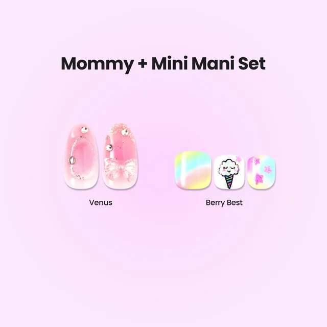 impress-press-on-mani-bundle-mommy-mini-mani-set-no-glue-pastel-designs-adults-k image 1