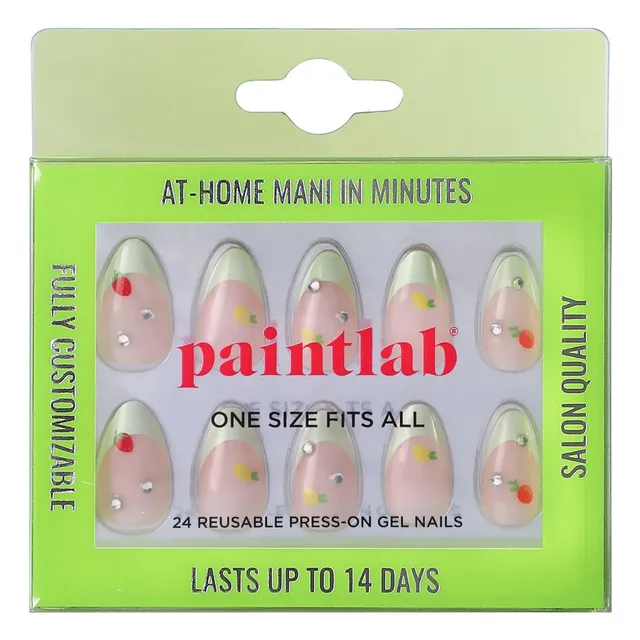paintlab-fruity-short-almond-press-on-nails-3d-fruit-design image 1