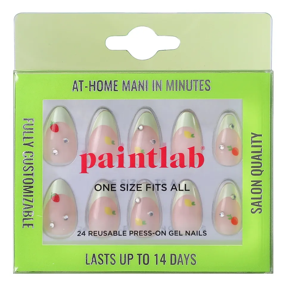 paintlab-fruity-short-almond-press-on-nails-3d-fruit-design image 1