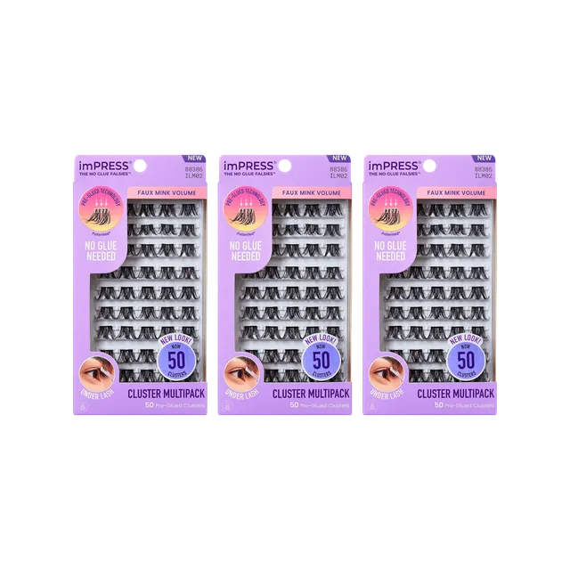 impress-falsies-pre-glued-false-eyelashes-multipack-faux-mink-volume-3-pack-bund image 1