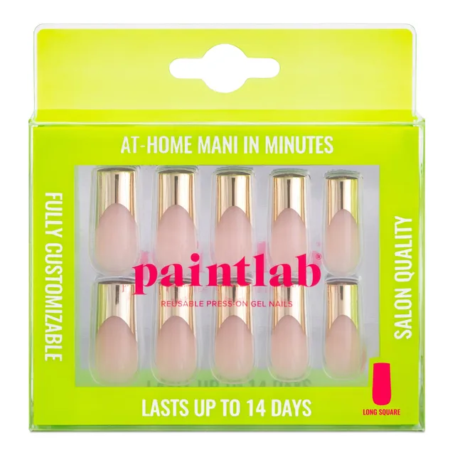 paintlab-gold-24k-tips-long-square-press-on-nails-luxury-french-tips image 1
