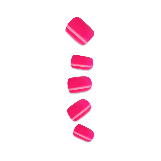 impress-color-no-glue-press-on-nails-melting-solid-pink-short-squoval-30-count image 1