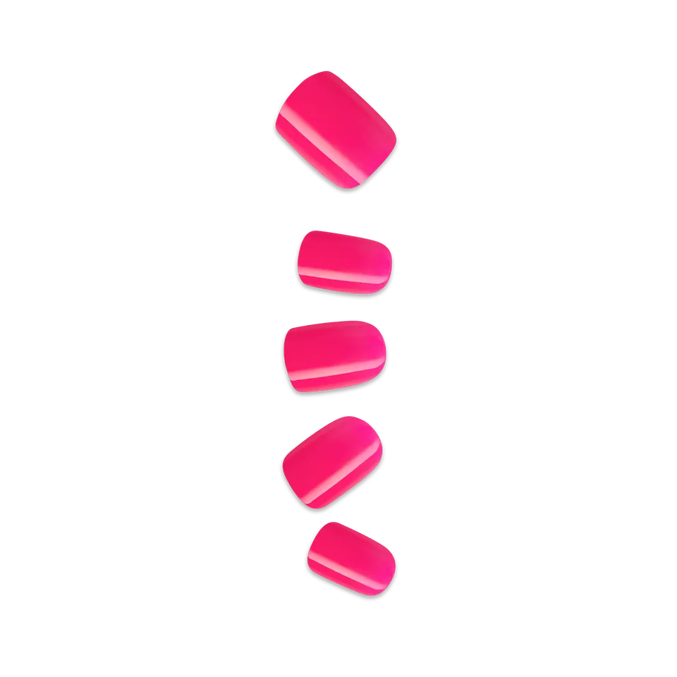 impress-color-no-glue-press-on-nails-melting-solid-pink-short-squoval-30-count image 1
