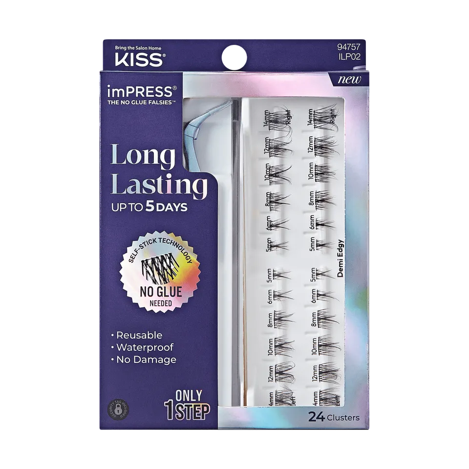 impress-falsies-demi-edgy-pre-glued-false-eyelashes-starter-kit-24-lash-clusters image 1