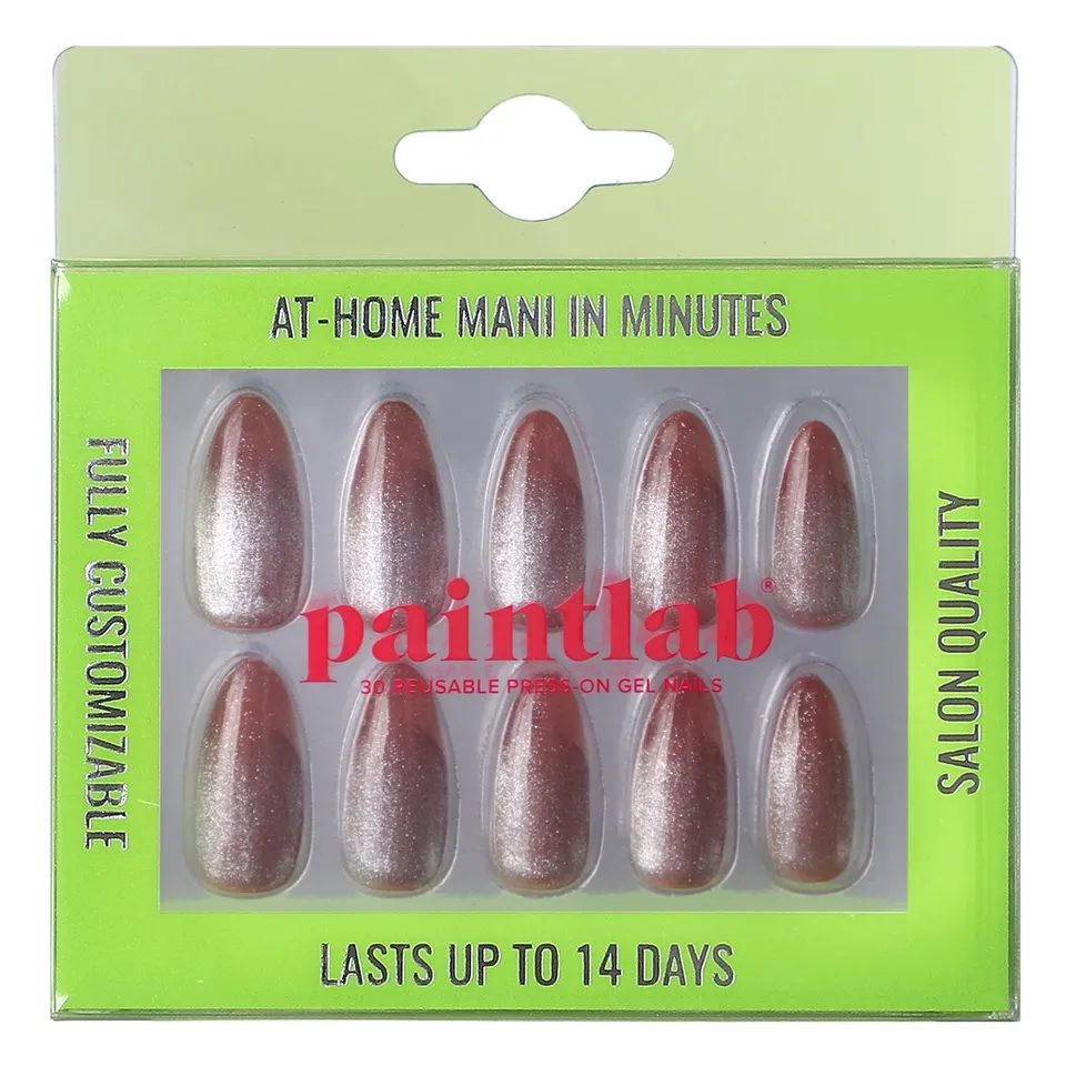 paintlab-rose-gold-almond-press-on-nails-luxurious-metallic-almond-false-nails image 1