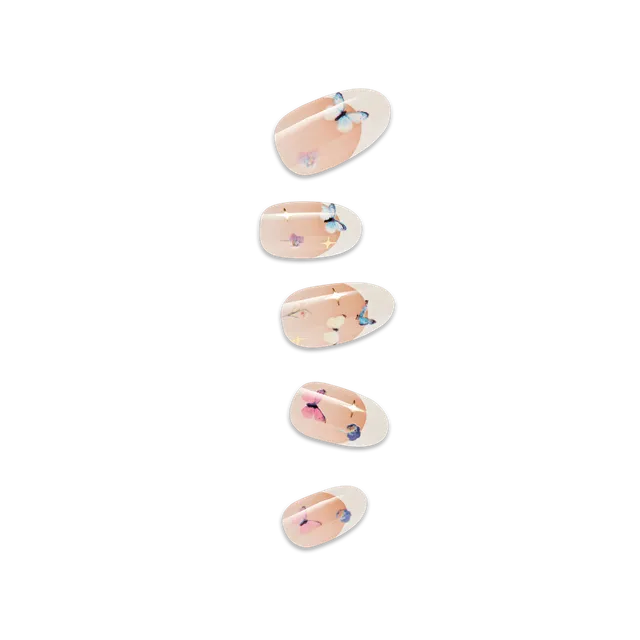 impress-elegance-no-glue-press-on-nails-french-design-oval-medium-multicolor image 1