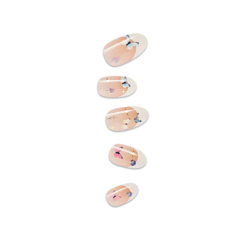 impress-elegance-no-glue-press-on-nails-french-design-oval-medium-multicolor image 1