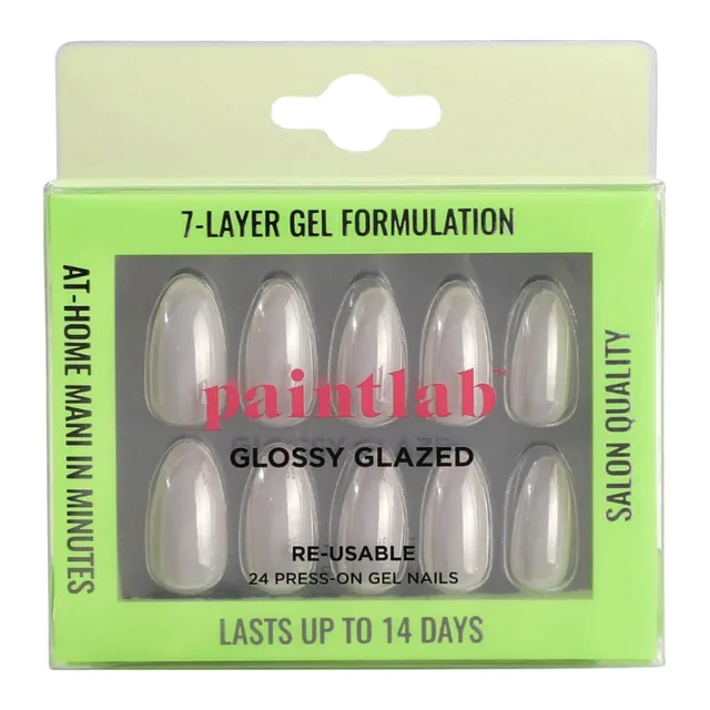 paintlab-glossy-glazed-short-almond-press-on-nails image 1