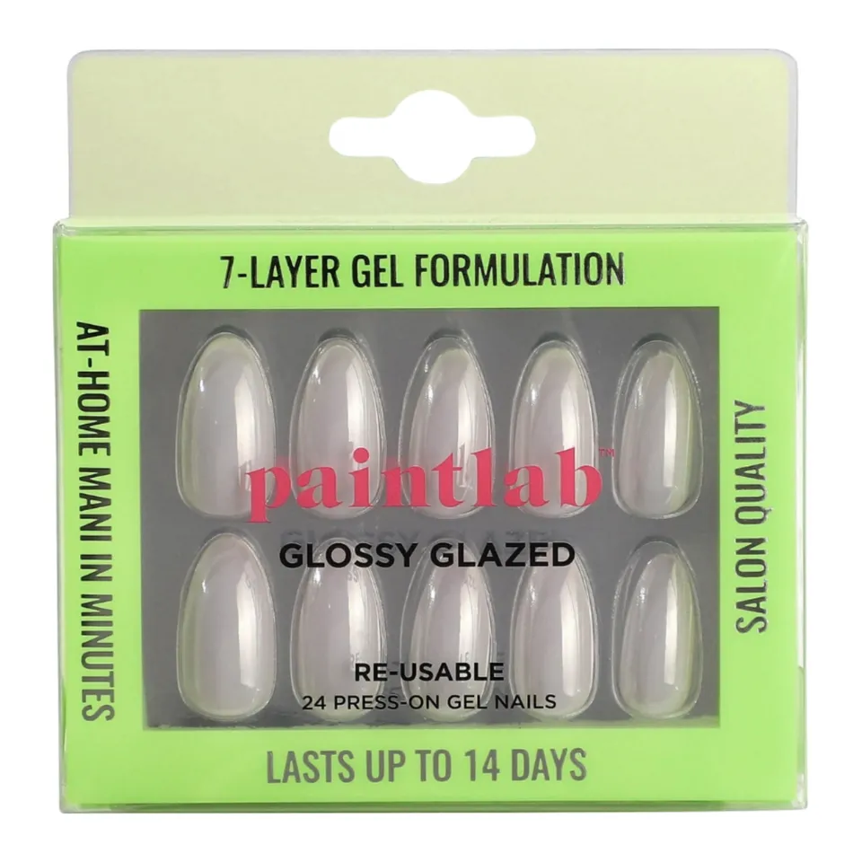 paintlab-glossy-glazed-short-almond-press-on-nails image 1