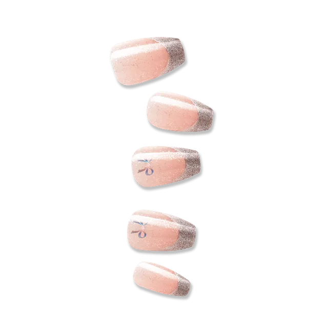 impress-premium-memory-lane-no-glue-press-on-nails-french-design-metallic-silver image 1