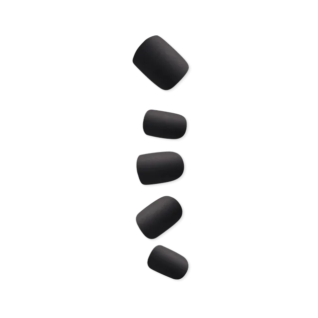 impress-color-no-glue-press-on-nails-on-the-road-solid-black-short-squoval image 1