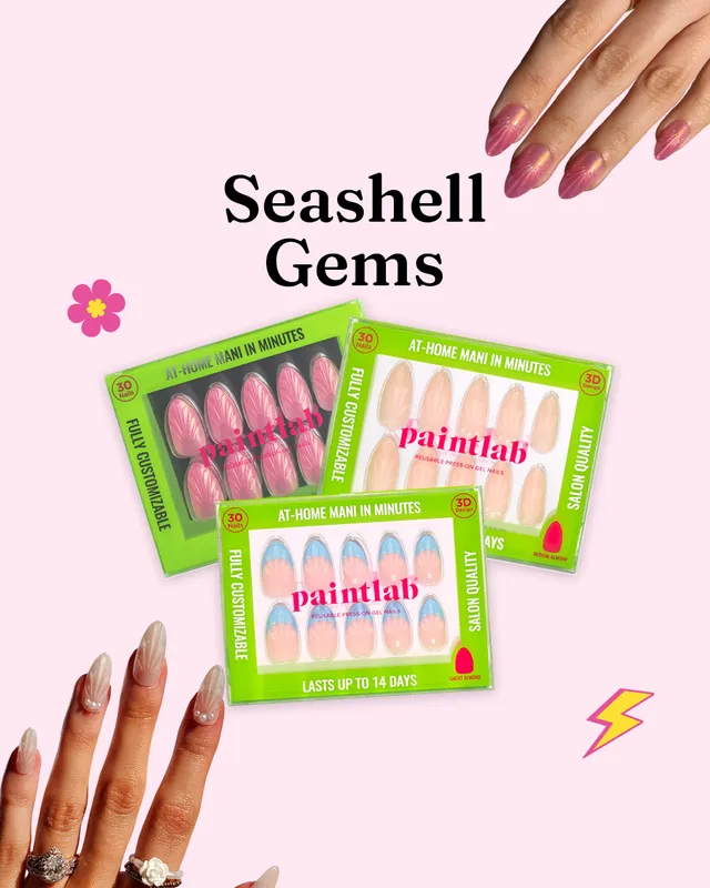 paintlab-seashell-gems-press-on-nails image 1