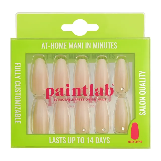 paintlab-gradient-nude-with-diamonds-sleek-coffin-press-on-nails-crystals-ombre- image 1