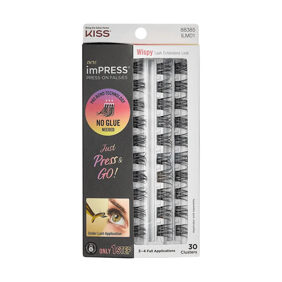 impress-falsies-pre-glued-false-eyelashes-refills-wispy-30-lash-clusters-10mm-14 image 1