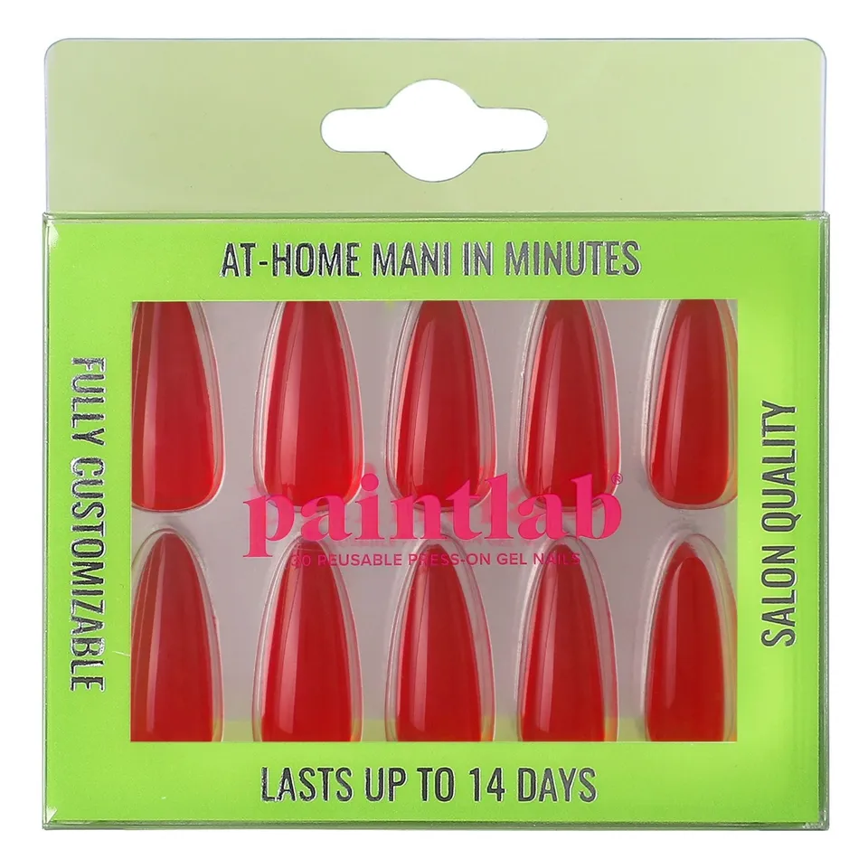 paintlab-red-jealous-stiletto-press-on-nails-long-sharp-show-stopping-red image 1