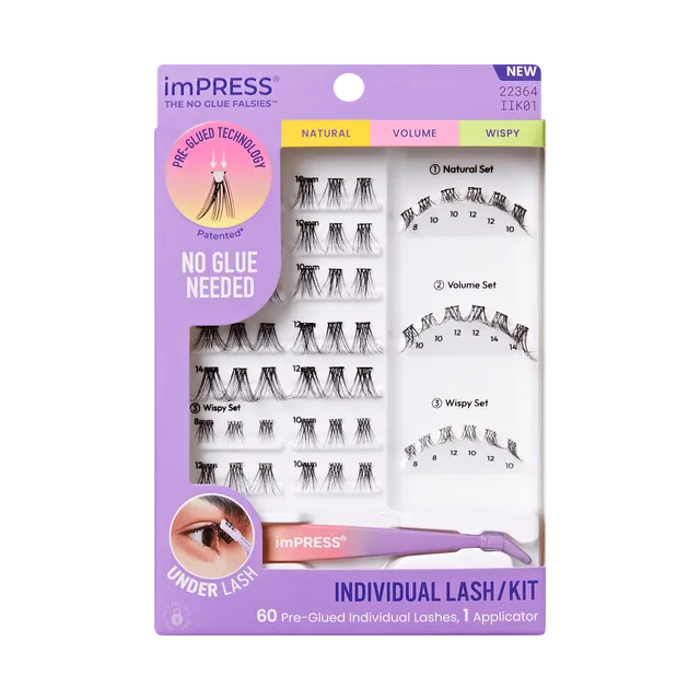 impress-falsies-pre-glued-individual-false-eyelashes-starter-kit-60-clusters-8-1 image 1