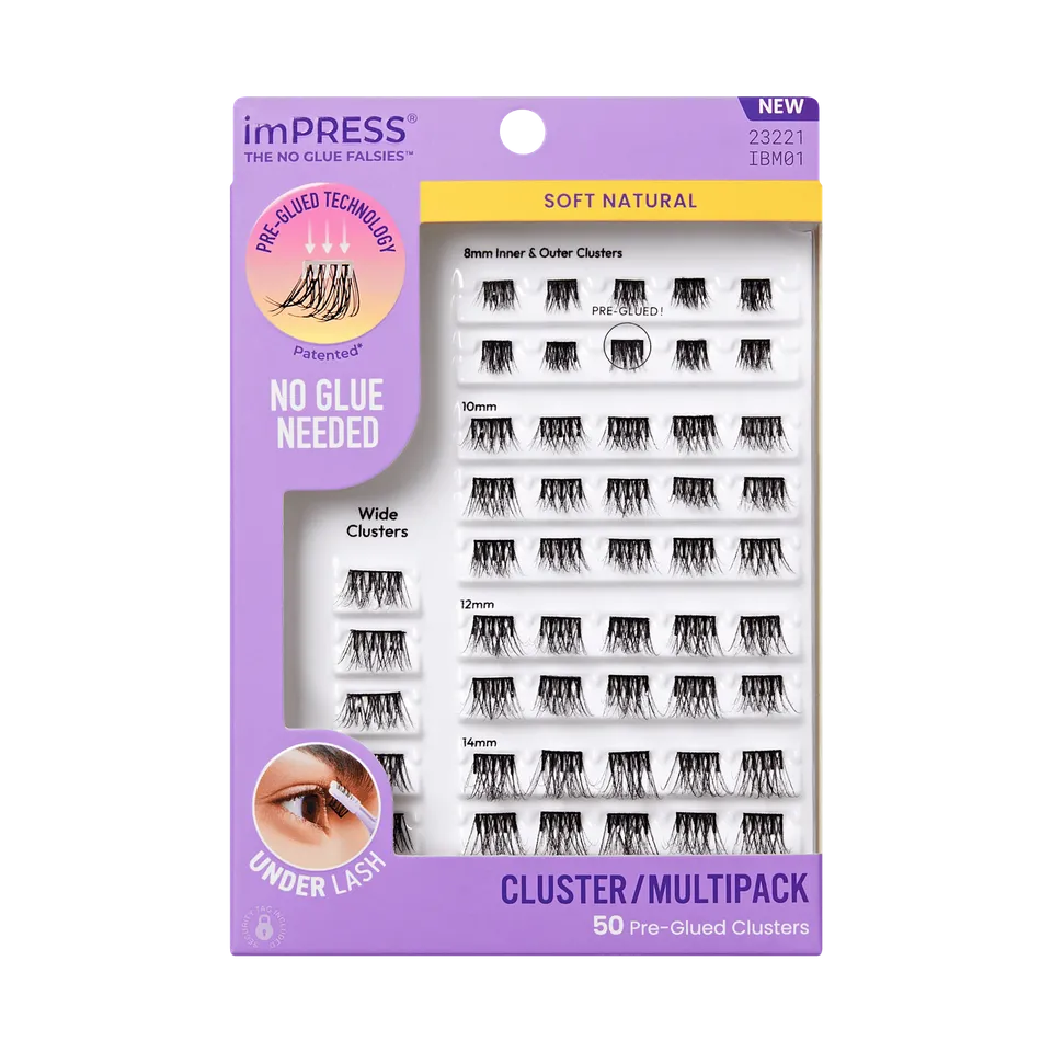 impress-falsies-pre-glued-false-eyelashes-multipack-soft-natural-50-lash-cluster image 1