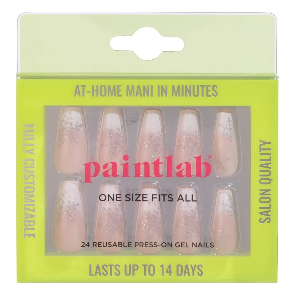 paintlab-snowflake-regular-coffin-press-on-nails image 1