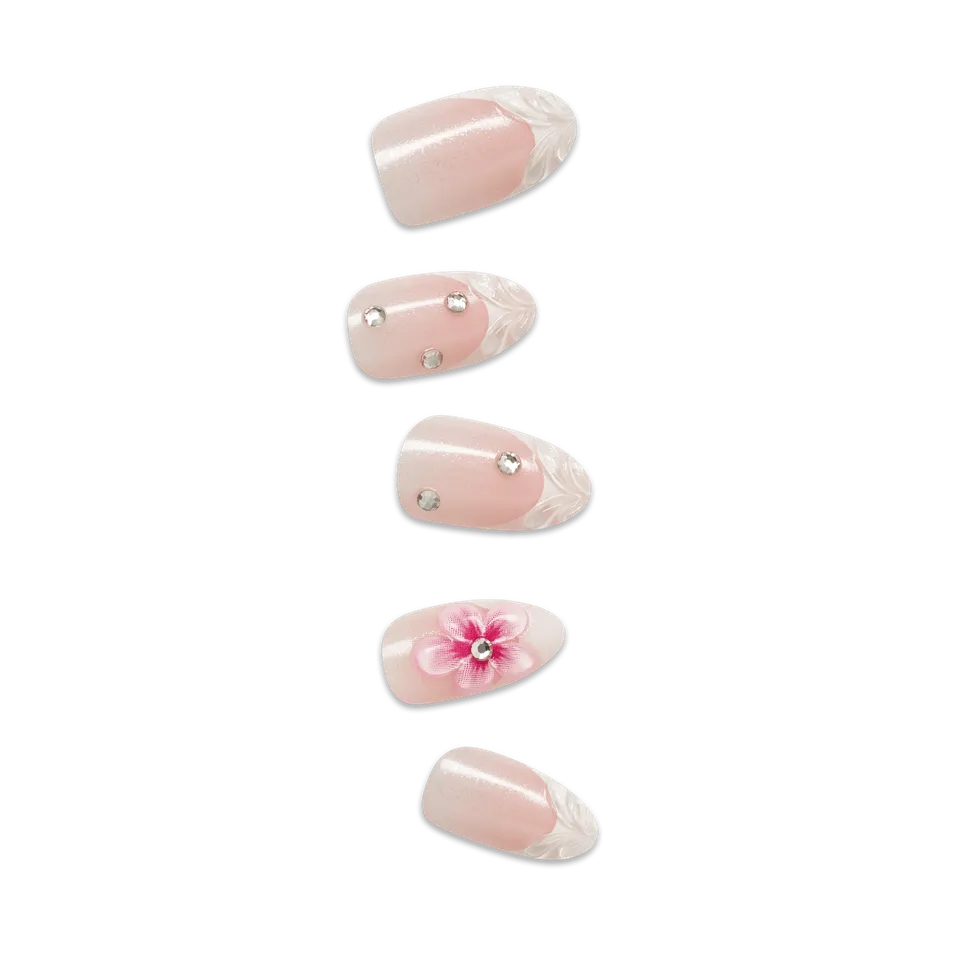 impress-premium-couture-geous-no-glue-press-on-nails-3d-jewel-french-pink-medium image 1