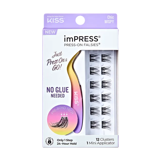 impress-falsies-pre-glued-lash-clusters-minipack-chic-12-clusters-12-14mm-with-m image 1