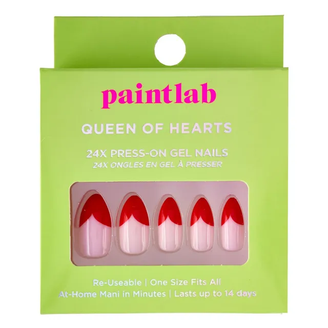 paintlab-queen-of-hearts-almond-press-on-nails-regal-red-heart-design image 1