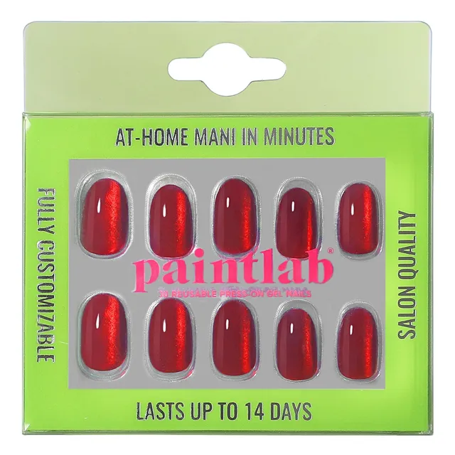 paintlab-red-ruby-oval-press-on-nails image 1