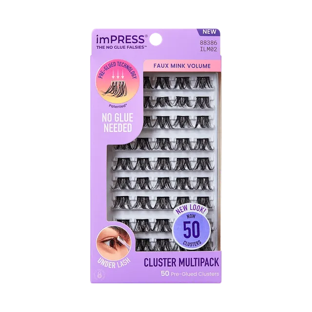 impress-falsies-faux-mink-volume-no-glue-false-eyelashes-multipack-50-lash-clust image 1