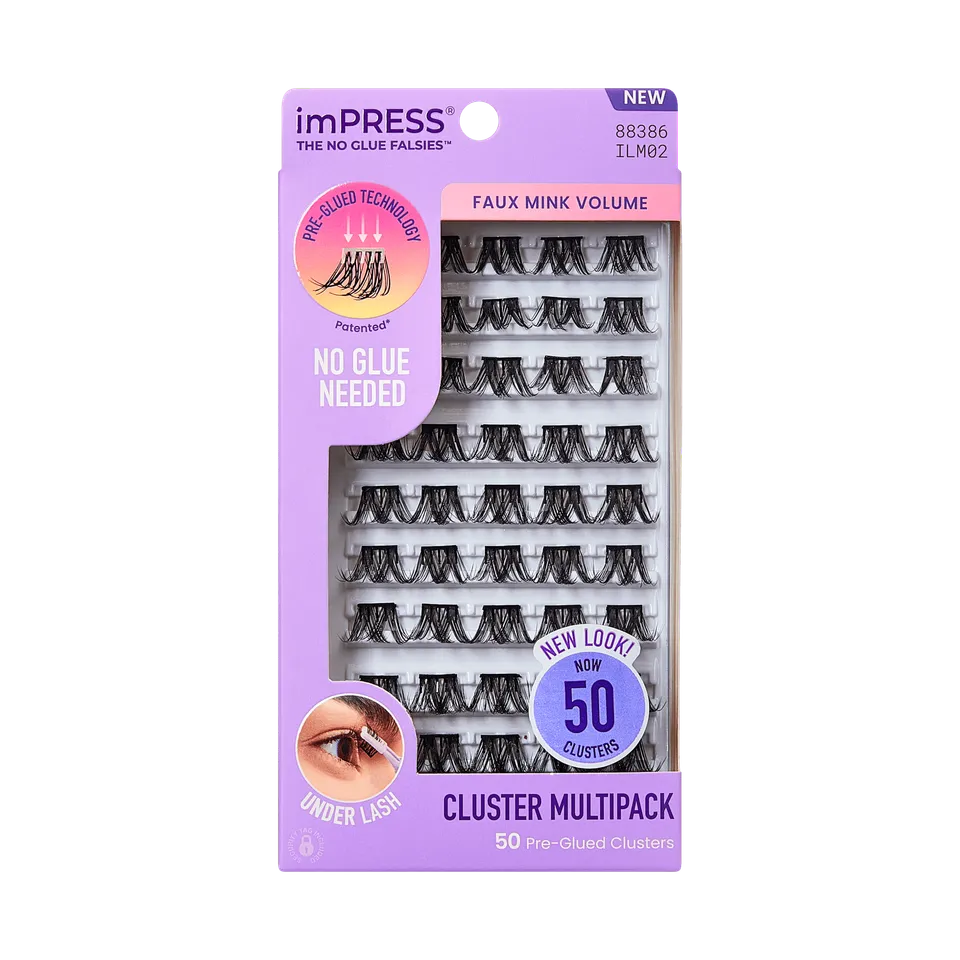 impress-falsies-faux-mink-volume-no-glue-false-eyelashes-multipack-50-lash-clust image 1
