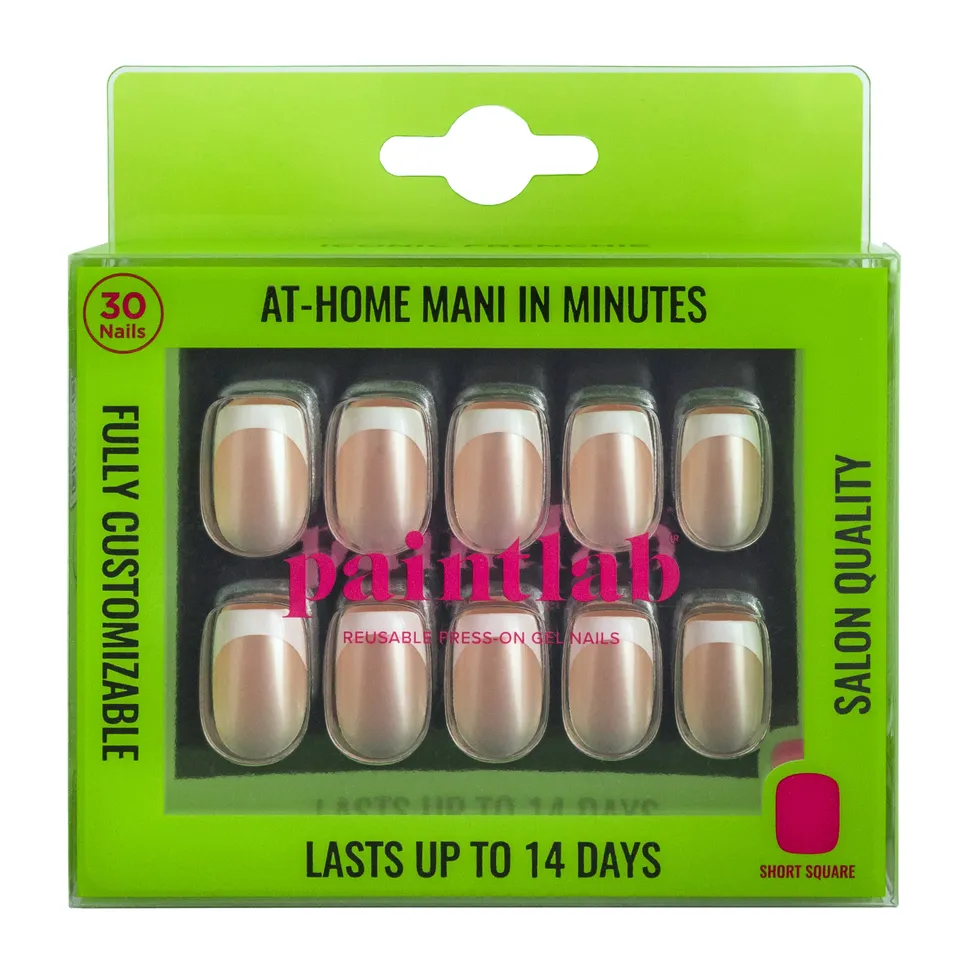 paintlab-iconic-frenchie-short-square-press-on-nails-classic-french-manicure image 1