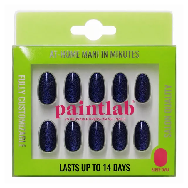 paintlab-black-velvet-oval-press-on-nails image 1